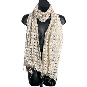 NEW Open Hand Designs Aracely Silk Cotton Cream Scarf NWT